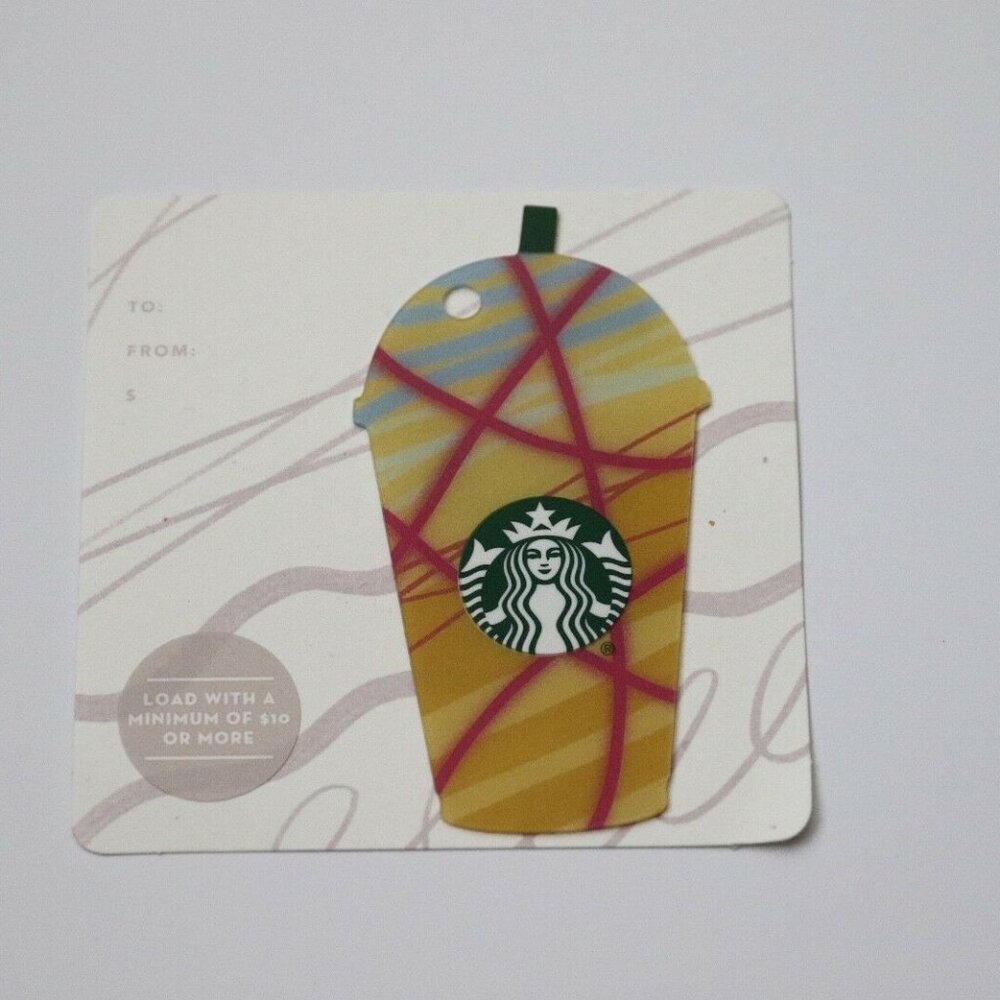 Starbucks Card 2017 Summer Frapuccino Coffee Cup Die Cut New Collectible